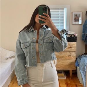 Custom cropped jean jacket